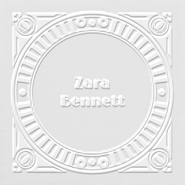 Geometric Architectural Name Seal Embosser (Design)