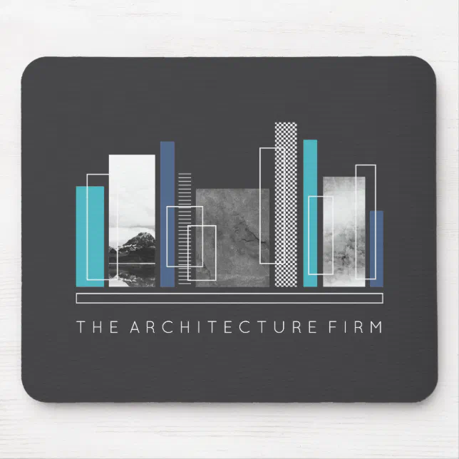 Geometric Architecture Blue & Gray Mouse Pad Zazzle