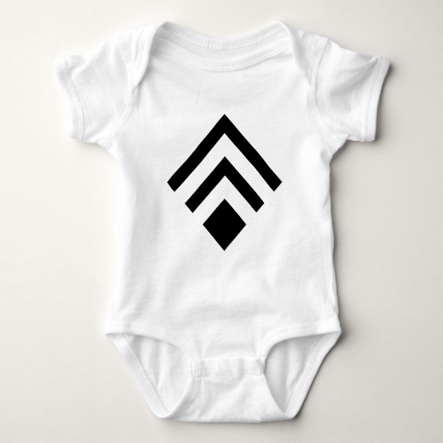 Geometric Arrow 02 - Black Baby Bodysuit (Front)
