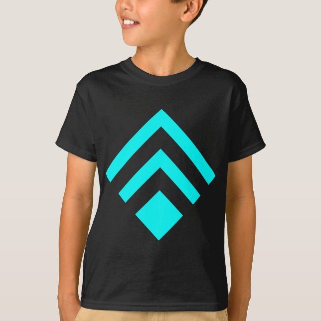 Geometric Arrow 02 - Cyan T-Shirt (Front)