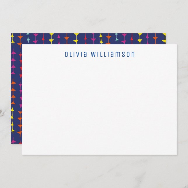 Geometric Arrow Blue Note card (Front/Back)