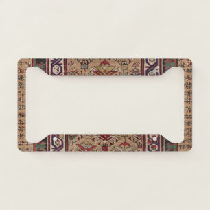 Geometric Arrow Mofif Tan Navy Blue  License Plate Frame