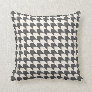 Geometric Arrow Pattern Charcoal Grey And Cream Throw Pillow by AnyTownArt at Zazzle
