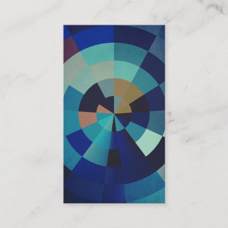 Geometric Art | Blue Circles, Arcs, And Triangles Business Card