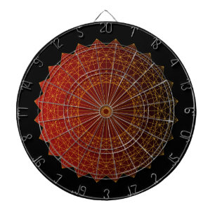 Geometric art circle gold line and red gradient  dart board