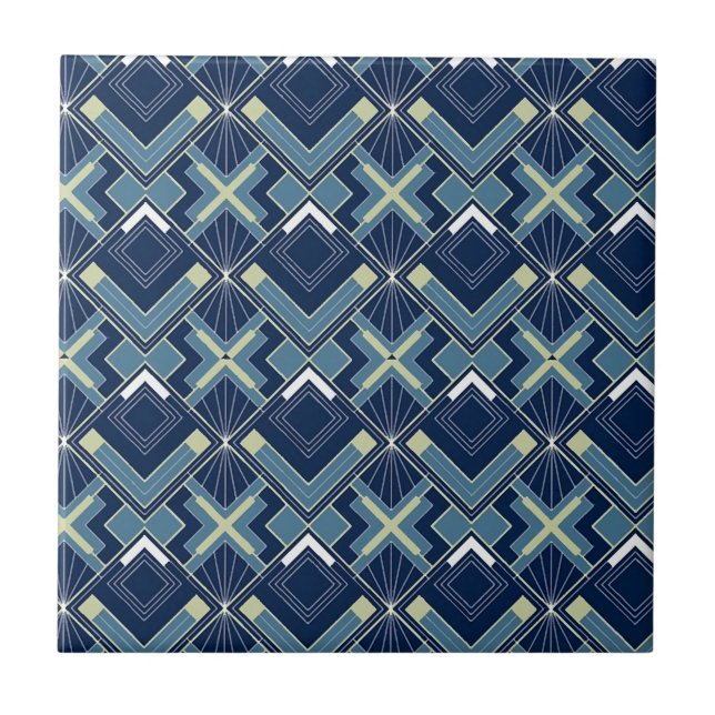 Geometric Art Deco  Ceramic Tile (Front)