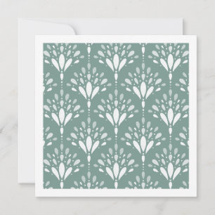 Geometric Art Deco Floral Mist Teal Green Art Card