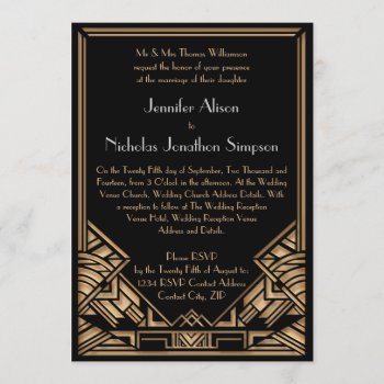 Geometric Art Deco Gatsby Style Wedding Invites by Truly_Uniquely at Zazzle