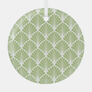 Geometric Art Deco, seamless pattern Glass Ornament