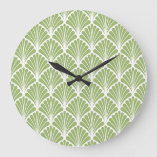 Geometric Art Deco, seamless pattern Large Clock
