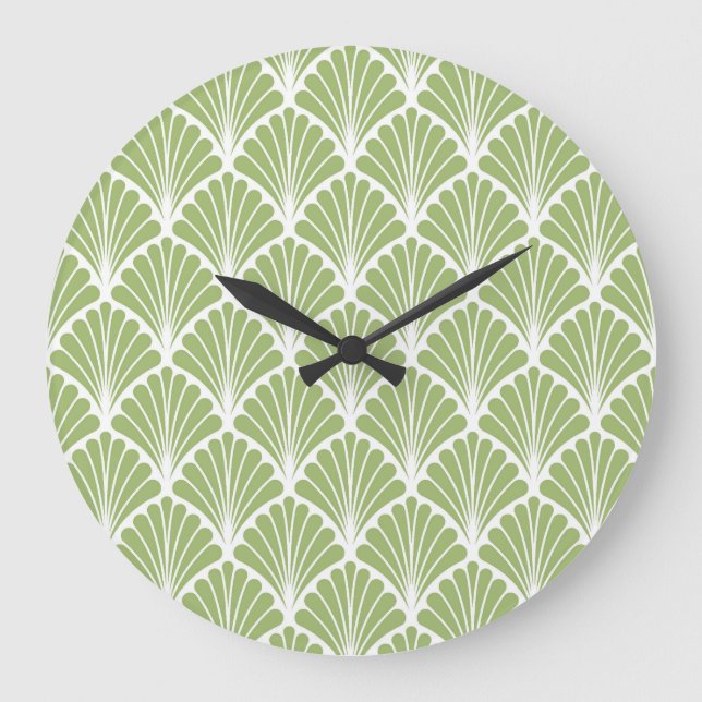 Geometric Art Deco, seamless pattern Large Clock (Front)