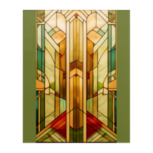 Geometric Art Deco Stained Glass