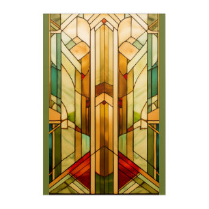 Geometric Art Deco Stained Glass