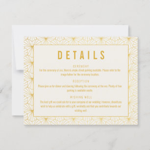 Geometric Art Deco Wedding Detail Enclosure Card