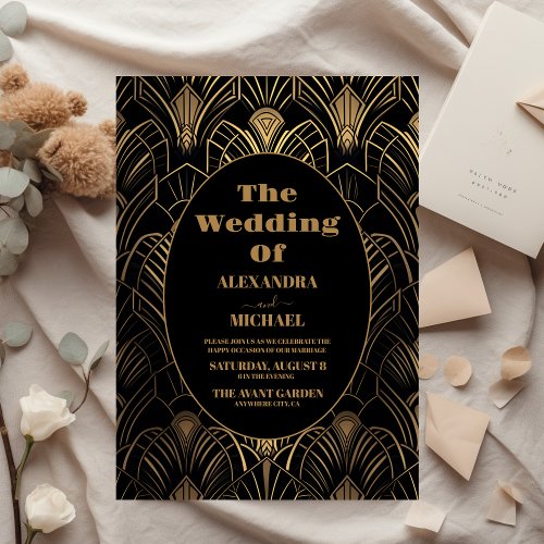 Geometric Art Deco Wedding Invitation