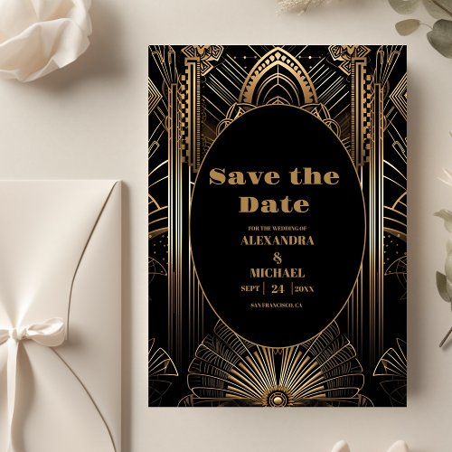 Geometric Art Deco Wedding Save The Date