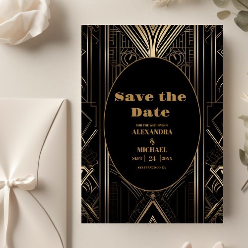 Geometric Art Deco Wedding Save The Date