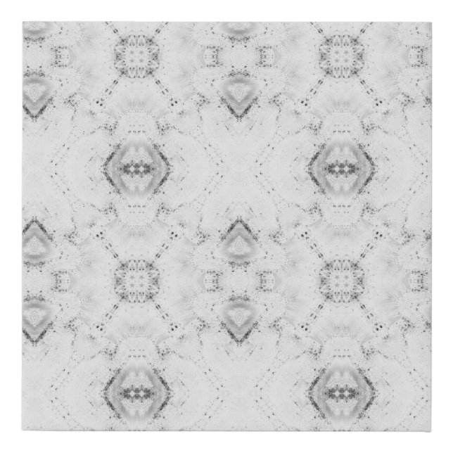 Geometric art gray white black abstract faux canvas print (Front)