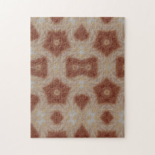 Geometric art maroon pattern jigsaw puzzle