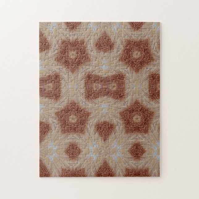 Geometric art maroon pattern jigsaw puzzle (Vertical)