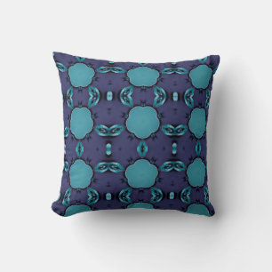 Geometric art pattern teal mauve throw pillow