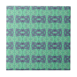 Geometric art pistachio green ceramic tile
