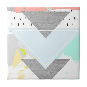 Geometric Art Print Ceramic Tile