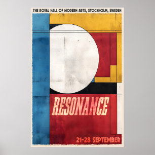 Geometric Art Print Stockholm Exhibition Poster