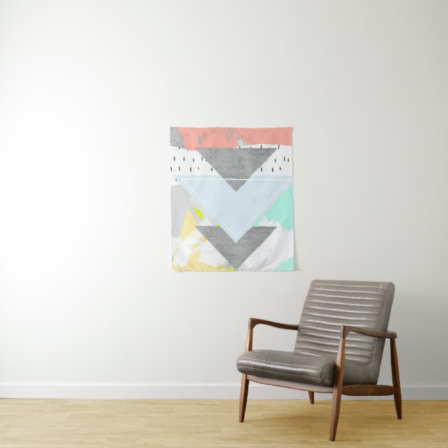 Geometric Art Print Tapestry (In Situ)