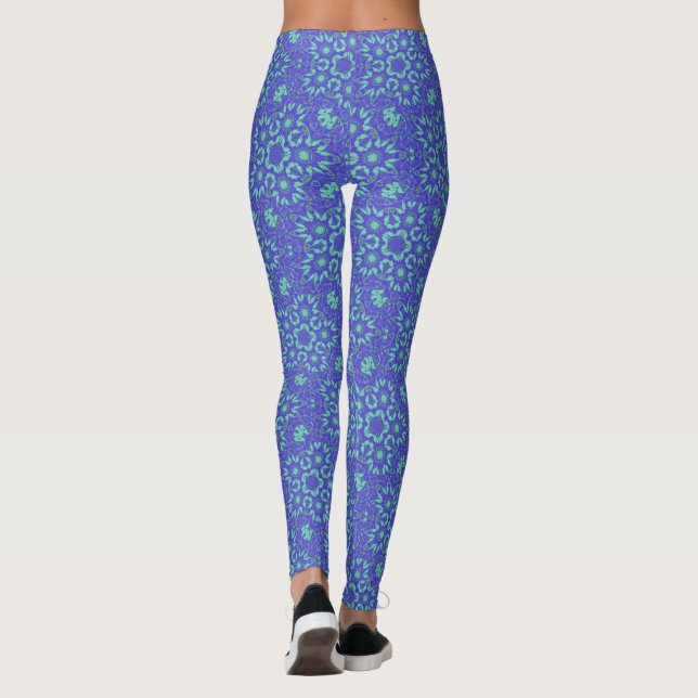 Geometric art purple turquoise baby  leggings (Back)