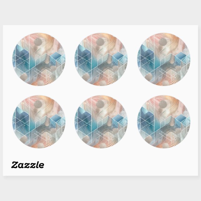 Geometric Art Sticker Set – Abstract Design (Sheet)