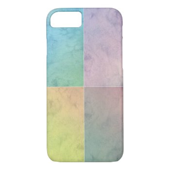 Geometric Art Watercolor Squares Colorful Pastel Iphone 8/7 Case by MHDesignStudio at Zazzle