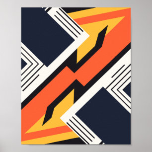 Geometric Art with Bold Contrasting Colors Poster