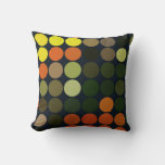 Geometric Art Yellow, Orange, Green Circles Throw Pillow at Zazzle