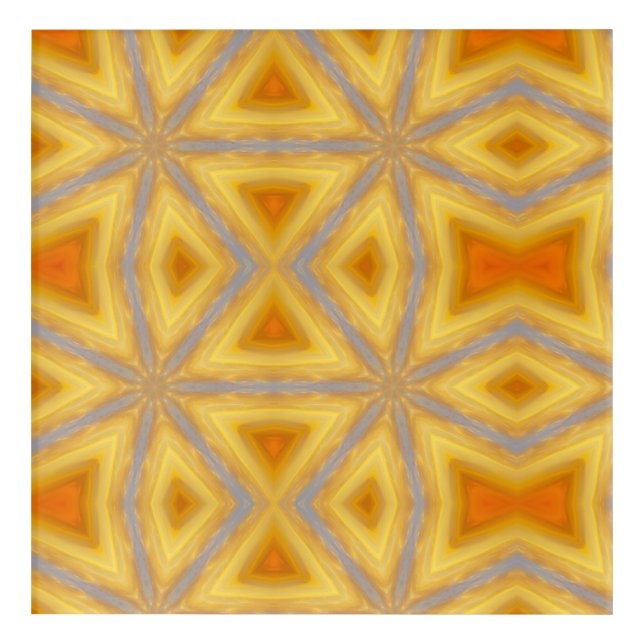 Geometric art yellow orange pattern acrylic (Front)