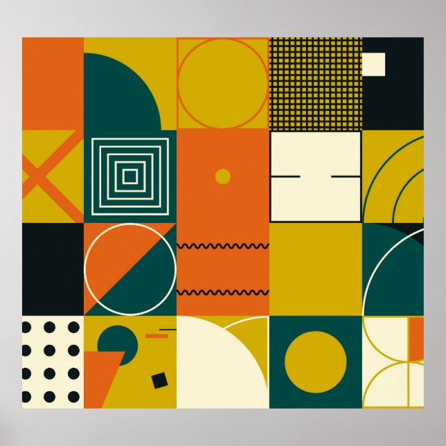 Geometric artwork: simple shapes design. poster (Front)