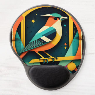 Geometric Avian Art Gel Mouse Pad