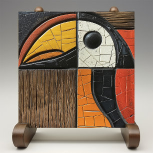 Geometric Avian Mosaic Ceramic Tile