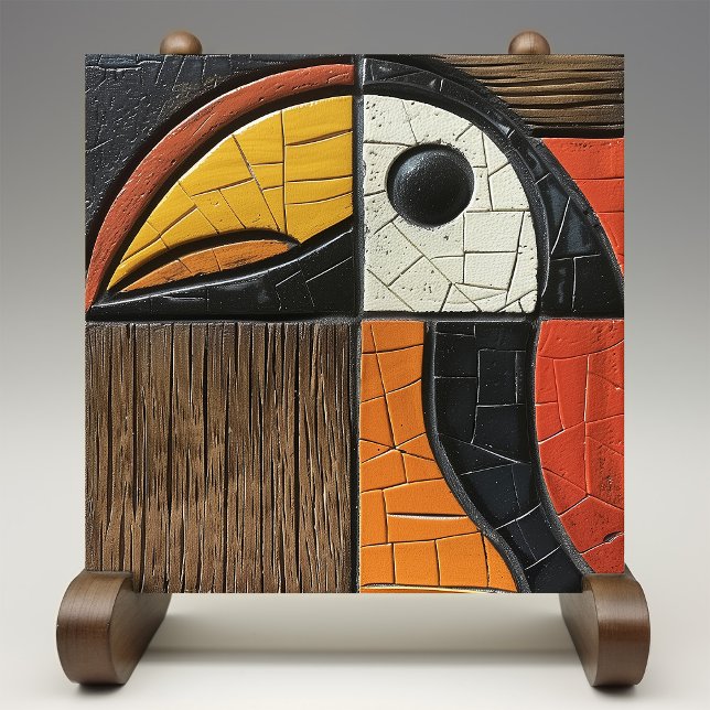 Geometric Avian Mosaic Ceramic Tile (Creator Uploaded)