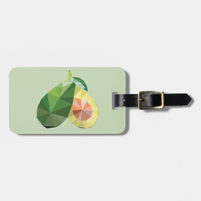 Geometric avocado luggage tag (Front Horizontal)