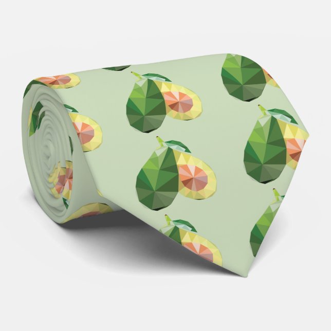 Geometric avocado neck tie (Rolled)