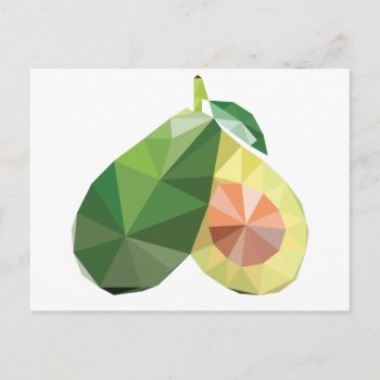 Geometric Avocado Postcard by OblivionHead at Zazzle