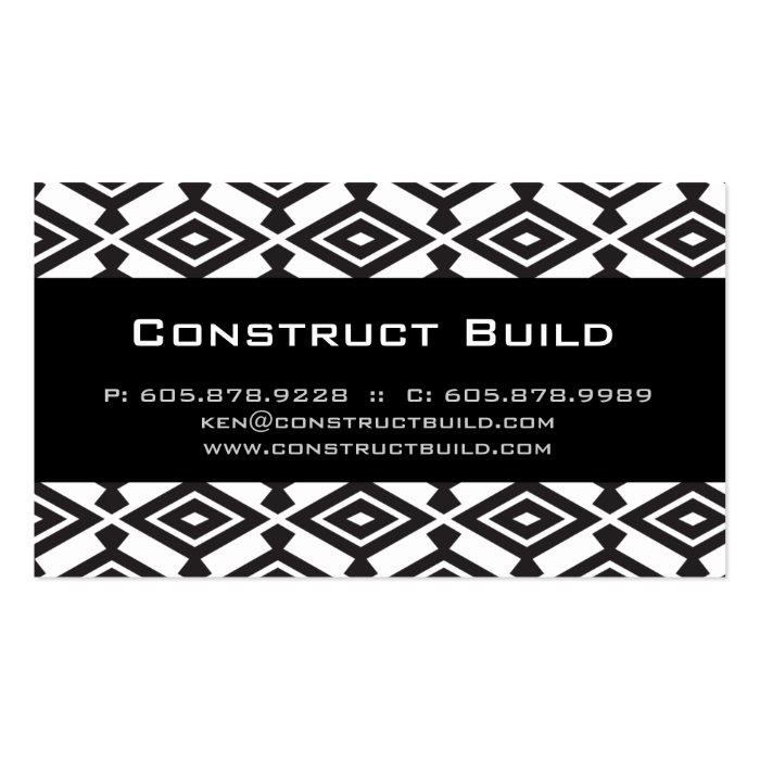 Geometric Aztec Business Card Navajo Pattern BW