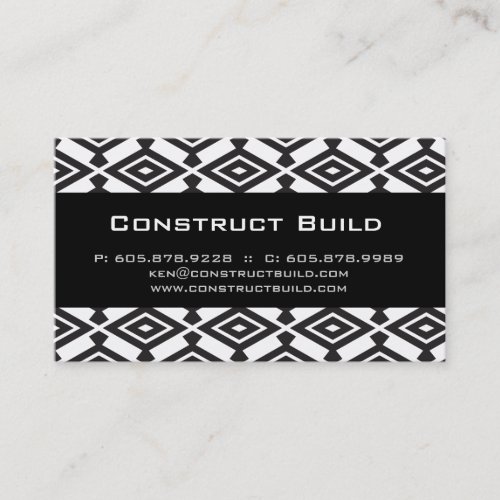 Geometric Aztec Business Card Navajo Pattern BW