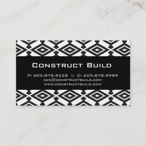 Customizable Geometric Aztec Business Card Navajo Pattern BW