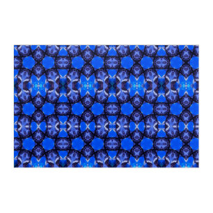 Geometric azure blue black wall art acrylic