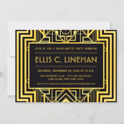 Geometric Bachelorette Party Shower Invitations