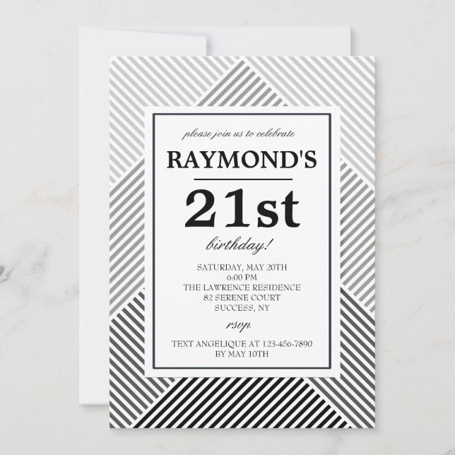 Geometric Background Birthday Invitation (Front)