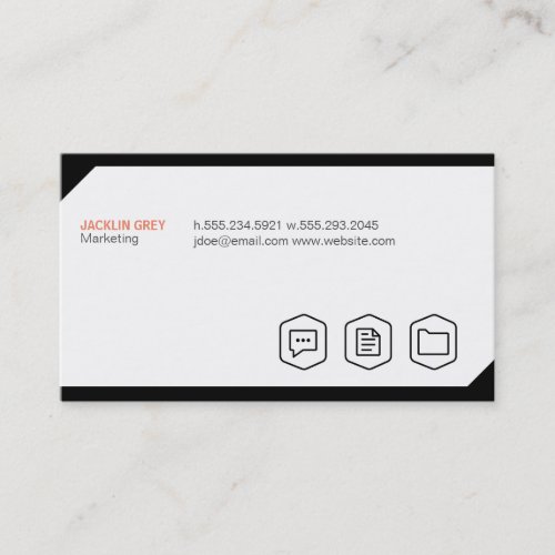 Geometric background with Icons Business Card