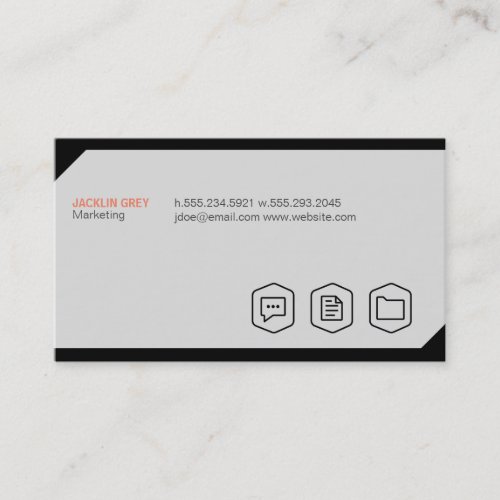 Geometric background with Icons Business Card